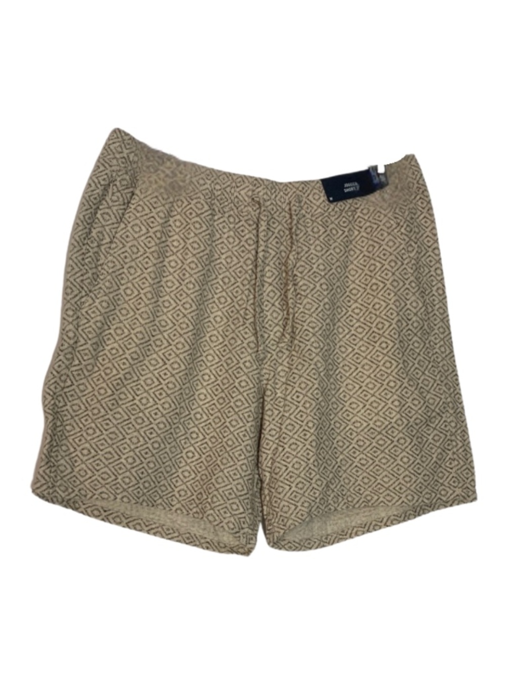 Hollister Tan Geometric Causal Cotton Jogger Shorts Zipper Pocket M Activewear